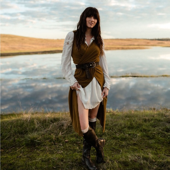 $148 NWT Free People One Paige Ivory Long Sleeve Dress Size Small - Picture 5 of 6